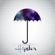 Galaxy hipster umbrella Vector illustration