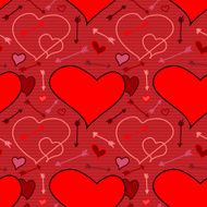 Valentine seamless pattern with hearts and arrows