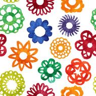 Watercolor abstract flower seamless pattern N2