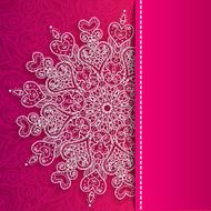 Vector Valentine&#039;s day lacy greeting ornate background N5