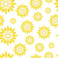 Seamless leaves rosette background in yellow color on white background