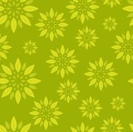 Seamless leaves rosette background in green color