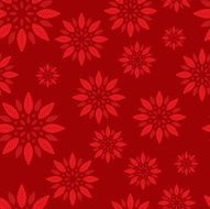 Seamless leaves rosette background in red color