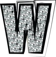 Diamond Font letter w N2