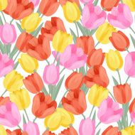 Spring flowers tulips natural seamless pattern N2