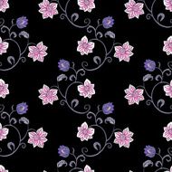 Retro style abstract background with pink flowers