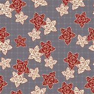 Retro style abstract background with cute flowers