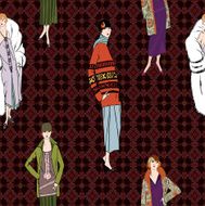 Retro fashion tileable wallpaper