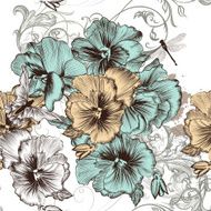 Beautiful seamless floral wallpaper pattern with flowers