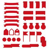 Vector set of red design elements - Illustration