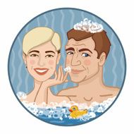 boy and girl in foamy water