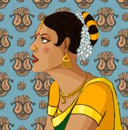 portrait of a beautiful Indian woman in sari N3