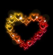 Heart Border with Sparkles Vector