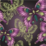 Bright seamless pattern with decorative butterflies