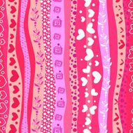 Pink Love Valentin&#039;s Day Waves Seamless Background