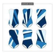 Set of sketches swimwear with an abstract pattern