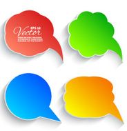 Abstract Vector White Speech Bubbles Set