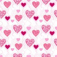 Seamless pattern with decorative hearts