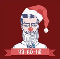 Portrait of a hipster Santa and place for your text N2