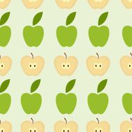 Seamless apple background - vector pattern