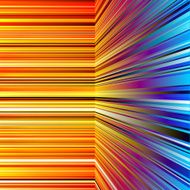 Abstract warped orange and blue stripes N2