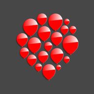 Red balloons on dark background