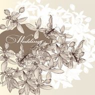 Wedding invitation card in vintage style N3