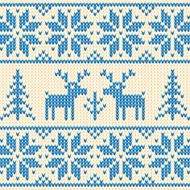 White and blue sweater with deer vector ornament N2