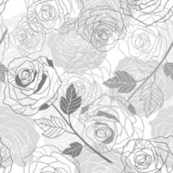 Floral background with roses Vector seamless pattern N3