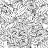 Vector seamless abstract pattern with waves and cloud N3