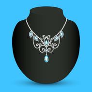 necklace with blue jewels N3