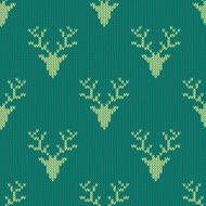 Knitted sweater with deer seamless pattern