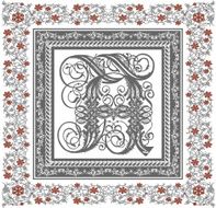 Vector Beautiful frame with a flower ornament Drop cap