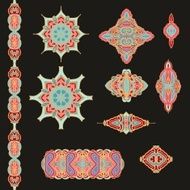 Set of decorative elements in arabic style