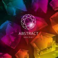 Abstract colorful background with glowing gems