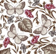 Butterflies Flowers Beautiful background with a flower ornament N3