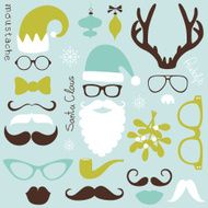 Retro Party set - Santa Sunglasses lips moustaches