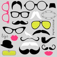 Retro Party set - Sunglasses lips moustaches N9