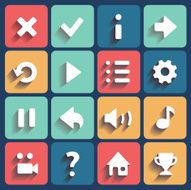 Flat game icons N9
