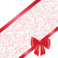 lace fabric background with ribbon bow