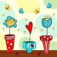 flowers in pots