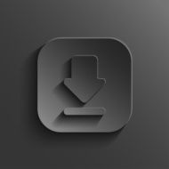 Download icon - vector black app button