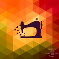 Old sewing machine on hipster background N2