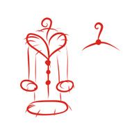 Coat with fur collar on hanger sketch for your design N2