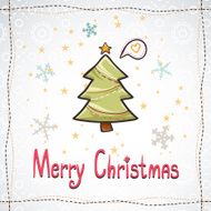 Postcard with Christmas tree