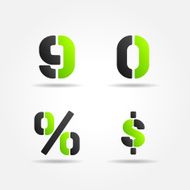 green stencil numbers