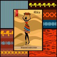 Set of seamless textures with African woman N4