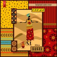 Set of seamless textures with African woman N6