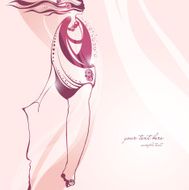 Fashionable pink background with abstract girl N2