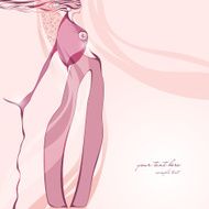 Fashionable pink background with abstract girl N4